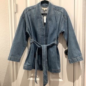 Madewell Blue Denim Kimono Style Jacket with Belt Sz Small BNWT